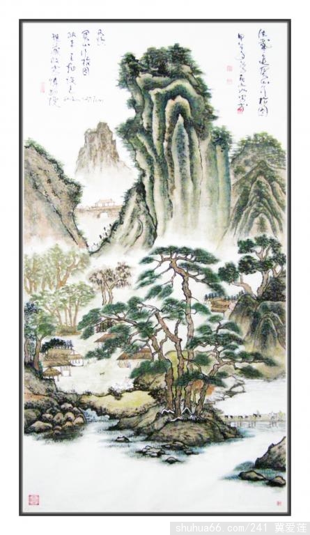 仿明代戴进关山行旅图