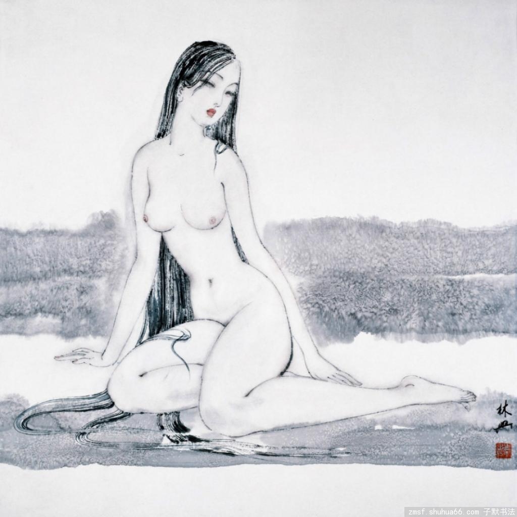 美女人物画:寥寥数笔传神,裸体顿生净化。